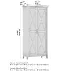 Armoire haute de rangement avec 2 portes et étagères réglables, en Chêne blanc pur / Merisier / Gris Cap Cod / Gris délavé / Chêne blanc lin / Gris Shiplap / Pin recyclé de ferme