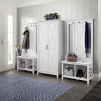 Armoire haute de rangement avec 2 portes et étagères réglables, en Chêne blanc pur / Merisier / Gris Cap Cod / Gris délavé / Chêne blanc lin / Gris Shiplap / Pin recyclé de ferme