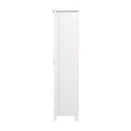 Armoire haute de rangement avec 2 portes et étagères réglables, en Chêne blanc pur / Merisier / Gris Cap Cod / Gris délavé / Chêne blanc lin / Gris Shiplap / Pin recyclé de ferme