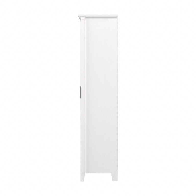 Armoire haute de rangement avec 2 portes et étagères réglables, en Chêne blanc pur / Merisier / Gris Cap Cod / Gris délavé / Chêne blanc lin / Gris Shiplap / Pin recyclé de ferme