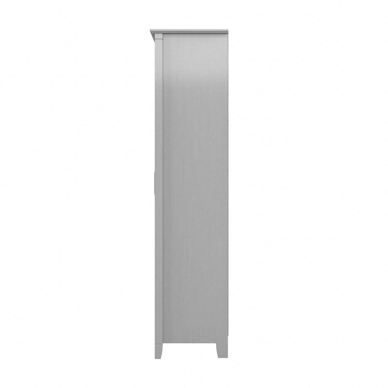 Armoire haute de rangement avec 2 portes et étagères réglables, en Chêne blanc pur / Merisier / Gris Cap Cod / Gris délavé / Chêne blanc lin / Gris Shiplap / Pin recyclé de ferme