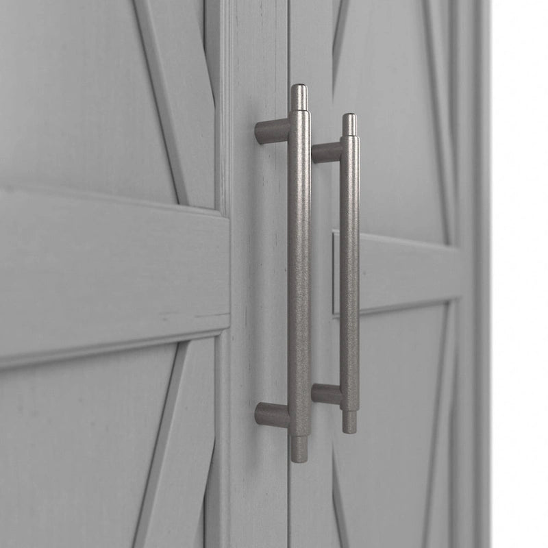 Armoire haute de rangement avec 2 portes et étagères réglables, en Chêne blanc pur / Merisier / Gris Cap Cod / Gris délavé / Chêne blanc lin / Gris Shiplap / Pin recyclé de ferme
