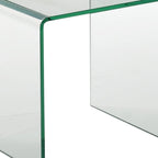 Table d'appoint minimaliste à bords arrondis en verre trempé transparent - Usage unique