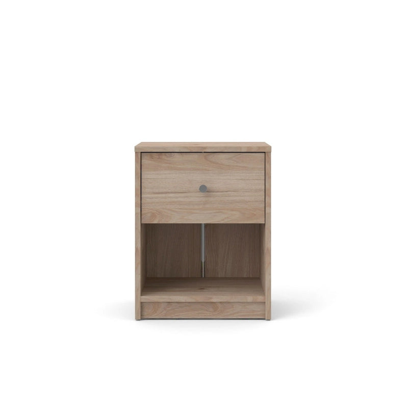 Table de chevet scandinave à 1 tiroir avec étagère ouverte - Café / Gris / Blanc / Noir / Noyer Jackson / Chêne Truffe - Usage unique