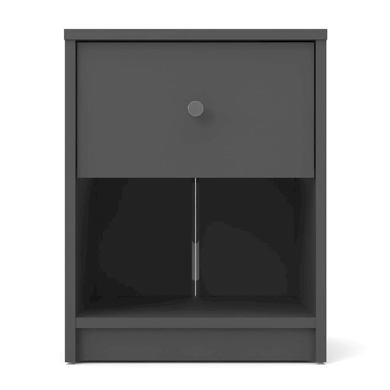 Table de chevet scandinave à 1 tiroir avec étagère ouverte - Café / Gris / Blanc / Noir / Noyer Jackson / Chêne Truffe - Usage unique