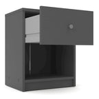 Table de chevet scandinave à 1 tiroir avec étagère ouverte - Café / Gris / Blanc / Noir / Noyer Jackson / Chêne Truffe - Usage unique