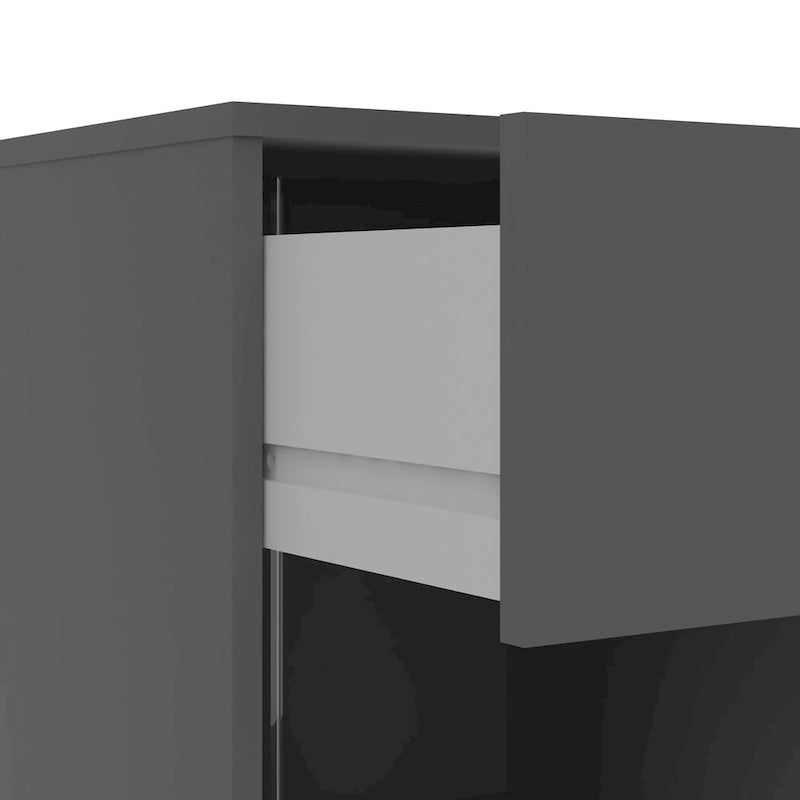 Table de chevet scandinave à 1 tiroir avec étagère ouverte - Café / Gris / Blanc / Noir / Noyer Jackson / Chêne Truffe - Usage unique