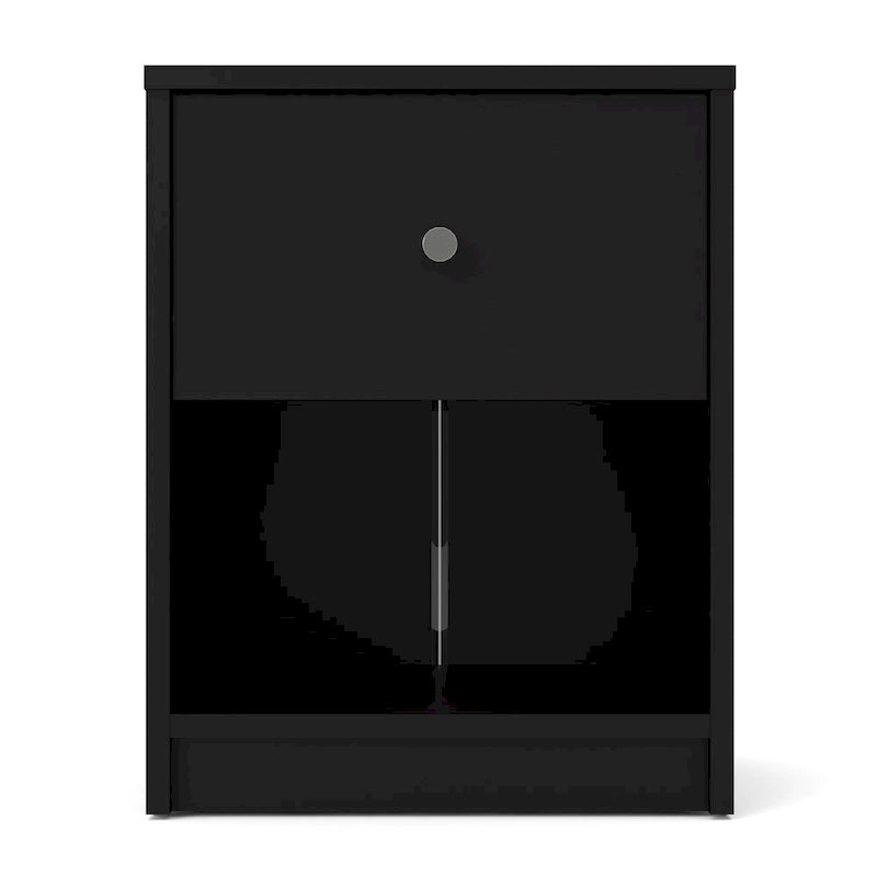 Table de chevet scandinave à 1 tiroir avec étagère ouverte - Café / Gris / Blanc / Noir / Noyer Jackson / Chêne Truffe - Usage unique