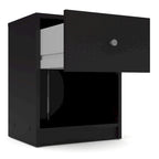 Table de chevet scandinave à 1 tiroir avec étagère ouverte - Café / Gris / Blanc / Noir / Noyer Jackson / Chêne Truffe - Usage unique