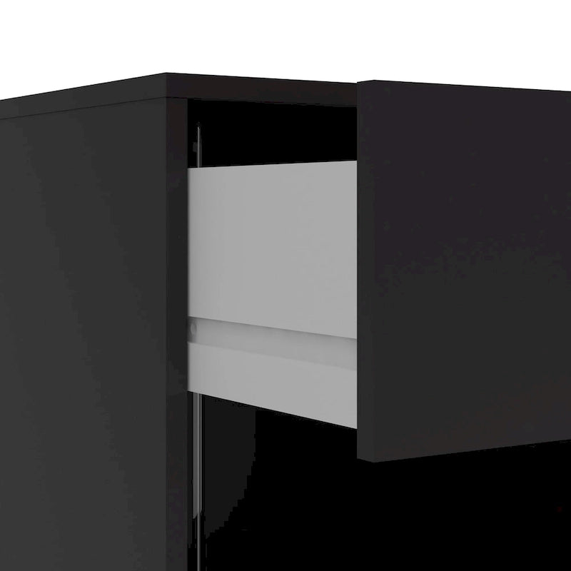 Table de chevet scandinave à 1 tiroir avec étagère ouverte - Café / Gris / Blanc / Noir / Noyer Jackson / Chêne Truffe - Usage unique