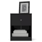 Table de chevet scandinave à 1 tiroir avec étagère ouverte - Café / Gris / Blanc / Noir / Noyer Jackson / Chêne Truffe - Usage unique