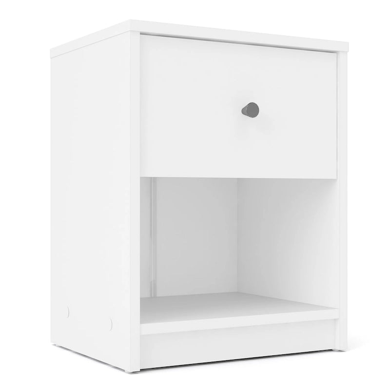 Table de chevet scandinave à 1 tiroir avec étagère ouverte - Café / Gris / Blanc / Noir / Noyer Jackson / Chêne Truffe - Usage unique