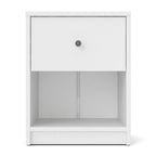 Table de chevet scandinave à 1 tiroir avec étagère ouverte - Café / Gris / Blanc / Noir / Noyer Jackson / Chêne Truffe - Usage unique