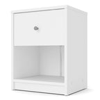 Table de chevet scandinave à 1 tiroir avec étagère ouverte - Café / Gris / Blanc / Noir / Noyer Jackson / Chêne Truffe - Usage unique