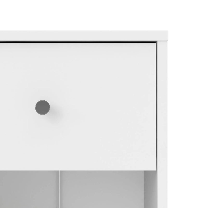 Table de chevet scandinave à 1 tiroir avec étagère ouverte - Café / Gris / Blanc / Noir / Noyer Jackson / Chêne Truffe - Usage unique