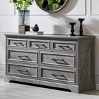 Commode de ferme à 7 tiroirs blanche/grise/noire - Usage unique