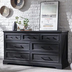 Commode de ferme à 7 tiroirs blanche/grise/noire - Usage unique