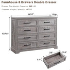 Commode de ferme à 8 tiroirs marron / noire / grise / blanche - Usage unique