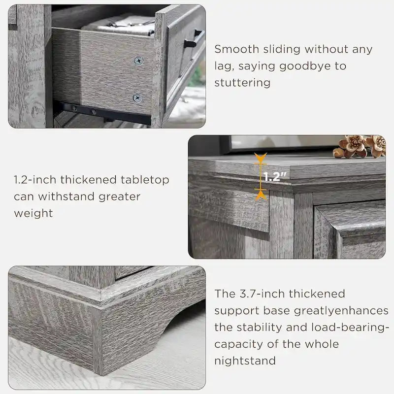 Commode de ferme à 8 tiroirs marron / noire / grise / blanche - Usage unique