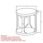 Table d'appoint ronde à deux niveaux en bois de manguier faite à la main, beige - Usage unique
