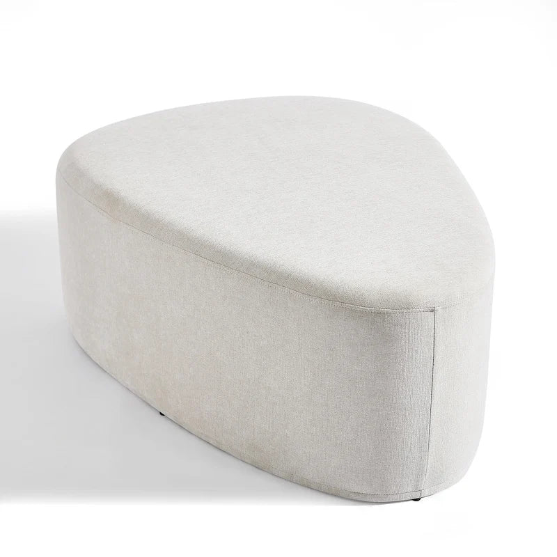 Poufs/Ottomans rembourrés triangulaires arrondis de couleurs Bleu / Gris / Vert / Sable Clair / Gris Clair – Usage unique