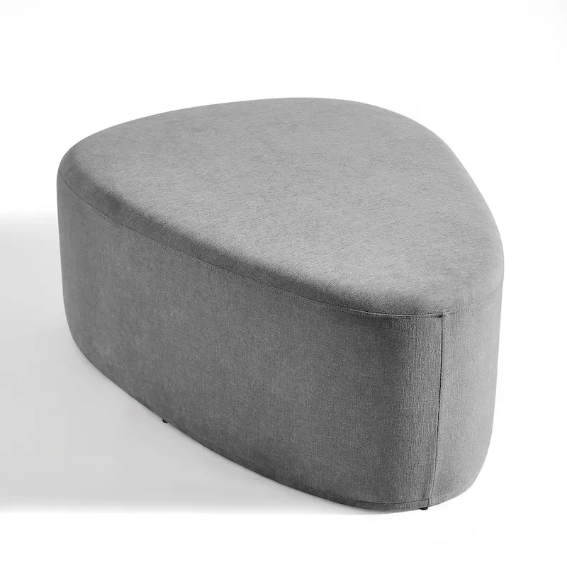 Poufs/Ottomans rembourrés triangulaires arrondis de couleurs Bleu / Gris / Vert / Sable Clair / Gris Clair – Usage unique