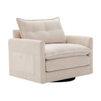 Fauteuil d'appoint pivotant à 360° en chenille jaune moutarde / vert olive / marron / rose / beige / noir / gris de style Mid-Century - Usage unique
