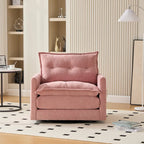 Fauteuil d'appoint pivotant à 360° en chenille jaune moutarde / vert olive / marron / rose / beige / noir / gris de style Mid-Century - Usage unique