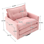 Fauteuil d'appoint pivotant à 360° en chenille jaune moutarde / vert olive / marron / rose / beige / noir / gris de style Mid-Century - Usage unique
