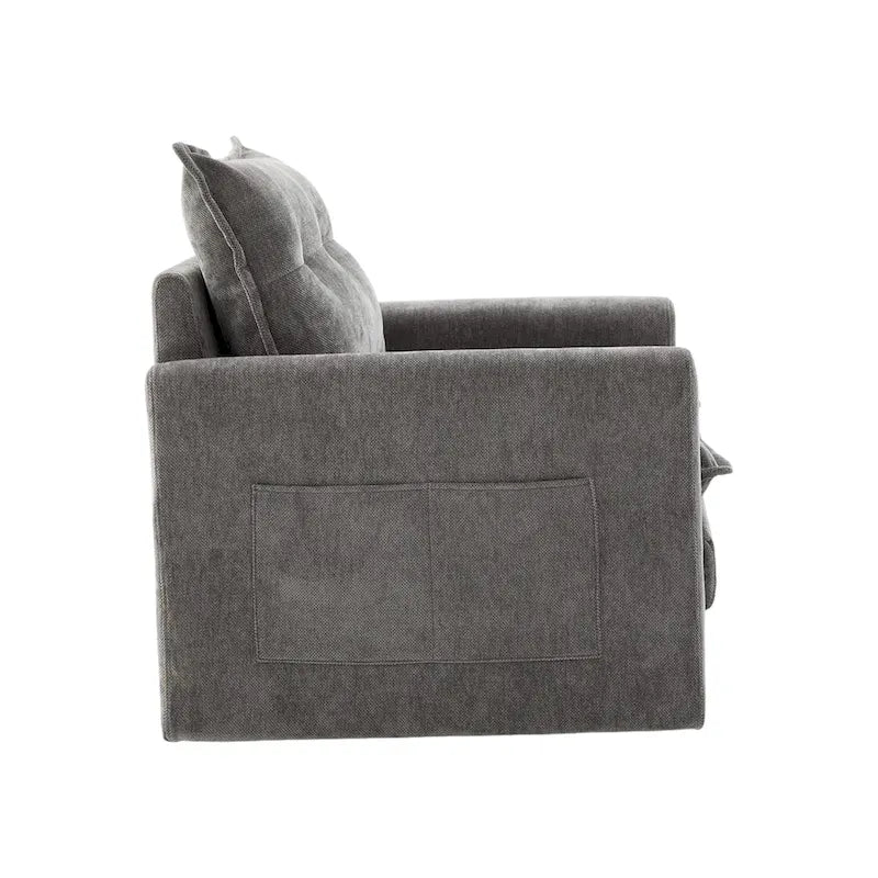Fauteuil d'appoint pivotant à 360° en chenille jaune moutarde / vert olive / marron / rose / beige / noir / gris de style Mid-Century - Usage unique