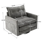Fauteuil d'appoint pivotant à 360° en chenille jaune moutarde / vert olive / marron / rose / beige / noir / gris de style Mid-Century - Usage unique