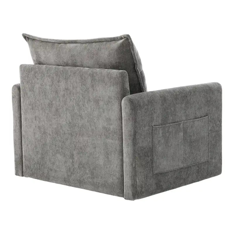 Fauteuil d'appoint pivotant à 360° en chenille jaune moutarde / vert olive / marron / rose / beige / noir / gris de style Mid-Century - Usage unique
