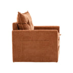 Fauteuil d'appoint pivotant à 360° en chenille jaune moutarde / vert olive / marron / rose / beige / noir / gris de style Mid-Century - Usage unique