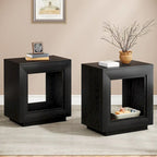Table d'appoint noyer / bois noir avec rangement - Utilisation unique