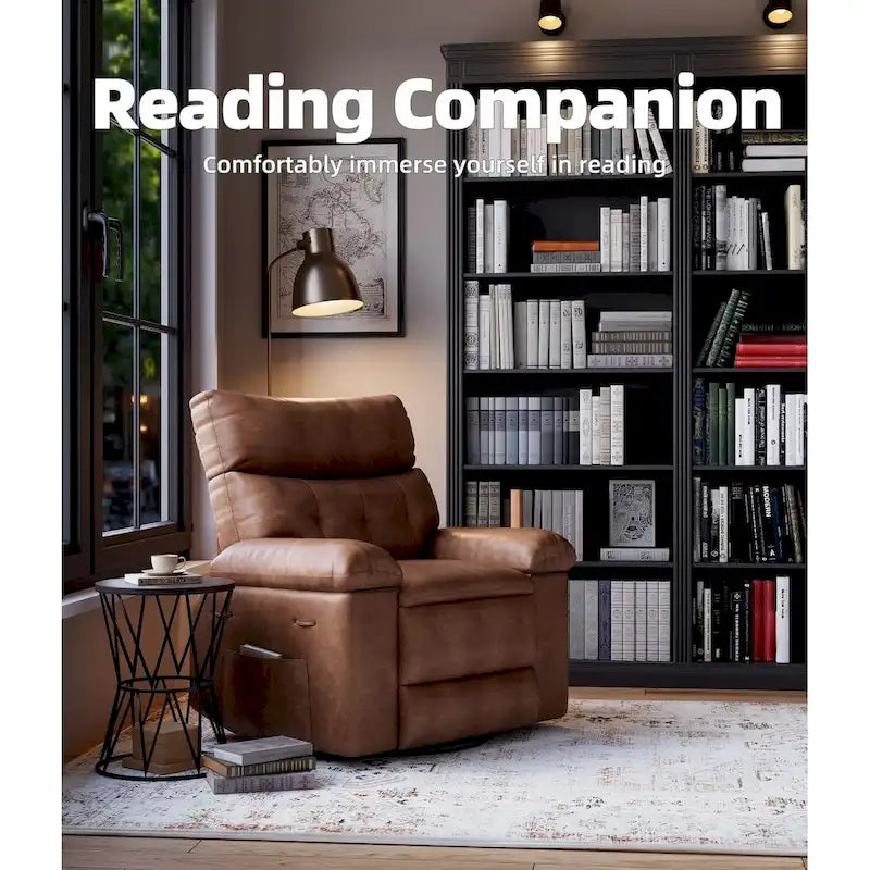Fauteuil inclinable pivotant et basculant à 360° en cuir PU beige/marron/jaune foncé/café/gris avec fonction chauffante et massage - Utilisation individuelle