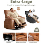 Fauteuil inclinable pivotant et basculant à 360° en cuir PU beige/marron/jaune foncé/café/gris avec fonction chauffante et massage - Utilisation individuelle