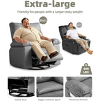 Fauteuil inclinable pivotant et basculant à 360° en cuir PU beige/marron/jaune foncé/café/gris avec fonction chauffante et massage - Utilisation individuelle