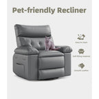 Fauteuil inclinable pivotant et basculant à 360° en cuir PU beige/marron/jaune foncé/café/gris avec fonction chauffante et massage - Utilisation individuelle