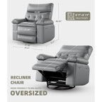 Fauteuil inclinable pivotant et basculant à 360° en cuir PU beige/marron/jaune foncé/café/gris avec fonction chauffante et massage - Utilisation individuelle