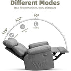 Fauteuil inclinable pivotant et basculant à 360° en cuir PU beige/marron/jaune foncé/café/gris avec fonction chauffante et massage - Utilisation individuelle