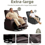 Fauteuil inclinable pivotant et basculant à 360° en cuir PU beige/marron/jaune foncé/café/gris avec fonction chauffante et massage - Utilisation individuelle