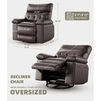 Fauteuil inclinable pivotant et basculant à 360° en cuir PU beige/marron/jaune foncé/café/gris avec fonction chauffante et massage - Utilisation individuelle
