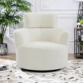 Fauteuil relax pivotant à 360° en polaire berbère crème/gris/jaune/vert avec appuie-tête réglable - Usage unique