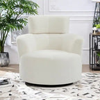 Fauteuil relax pivotant à 360° en polaire berbère crème/gris/jaune/vert avec appuie-tête réglable - Usage unique