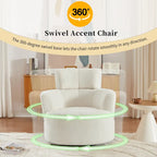 Fauteuil relax pivotant à 360° en polaire berbère crème/gris/jaune/vert avec appuie-tête réglable - Usage unique