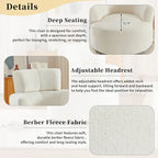 Fauteuil relax pivotant à 360° en polaire berbère crème/gris/jaune/vert avec appuie-tête réglable - Usage unique