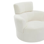 Fauteuil relax pivotant à 360° en polaire berbère crème/gris/jaune/vert avec appuie-tête réglable - Usage unique