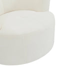 Fauteuil relax pivotant à 360° en polaire berbère crème/gris/jaune/vert avec appuie-tête réglable - Usage unique