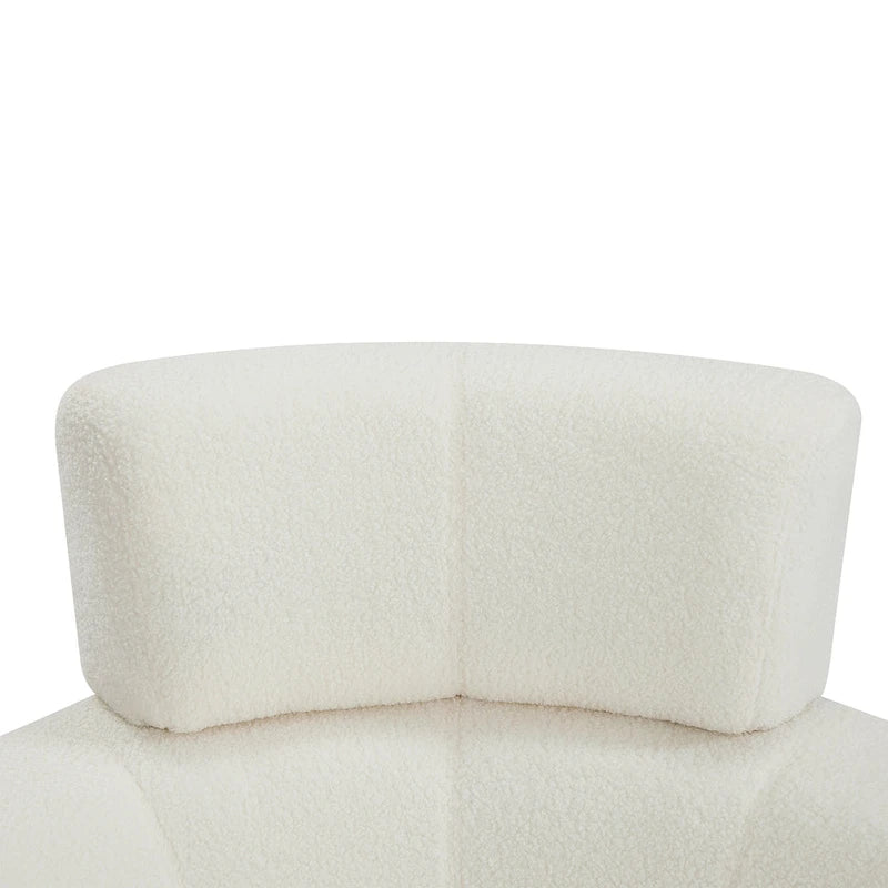 Fauteuil relax pivotant à 360° en polaire berbère crème/gris/jaune/vert avec appuie-tête réglable - Usage unique