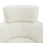 Fauteuil relax pivotant à 360° en polaire berbère crème/gris/jaune/vert avec appuie-tête réglable - Usage unique